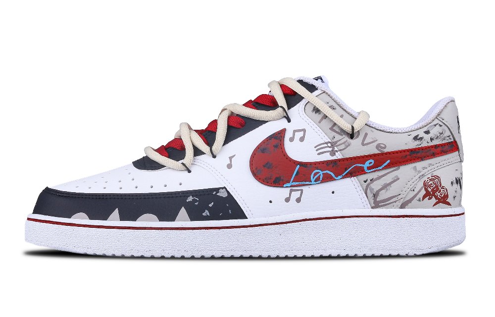 Nike Court Vision 1 Maple Leaf Red Mountain, Romantic Low top Skateboard Shoes Men's Red