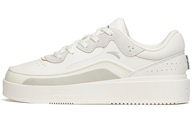 Anta Life Collection Abrasion Resistant Breathable Low Top Skateboard Shoes Women's White Gray