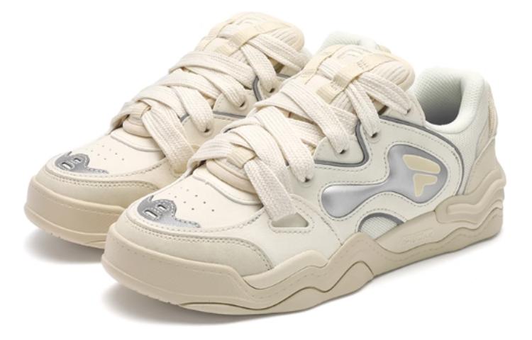 FILA FUSION KICK Wave Bottom Sneakers Cushioning, Wear Resistant Low Top Skateboard Shoes Women's White