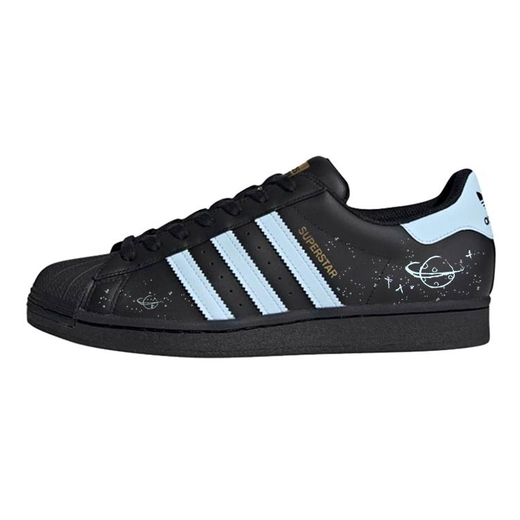 Adidas Originals SUPERSTAR Anti-Slip And Wear-Resistant Water-Resistant Low-Top Skateboard Shoes Unisex Black Blue