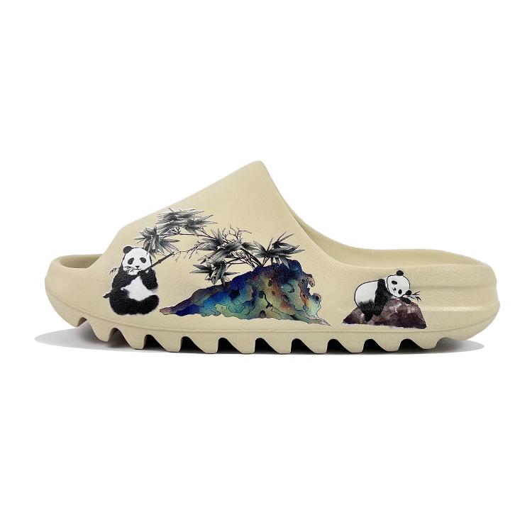 Adidas Originals Yeezy Slide Slip-Resistant Slide Slippers Unisex Beige Black