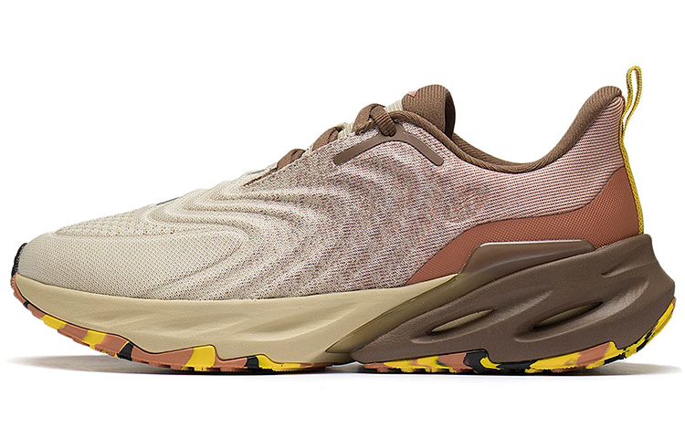 LiNing Shock Absorbing, Non Slip, Wear Resistant, Breathable And Lightweight Low Top Running Shoes Men's Gray Brown