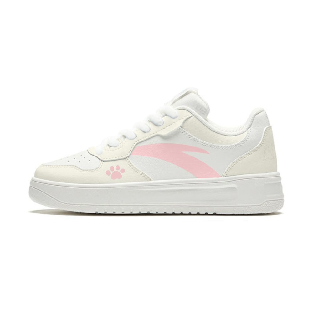 Anta Relaxed Shock Absorbers Slip Resistant Abrasion Resistant Low Top Casual Shoes Women's Pink Beige