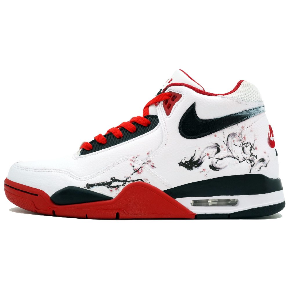 Nike Flight Legacy Vintage Basketball Shoes Unisex High-Top Red/Black Color