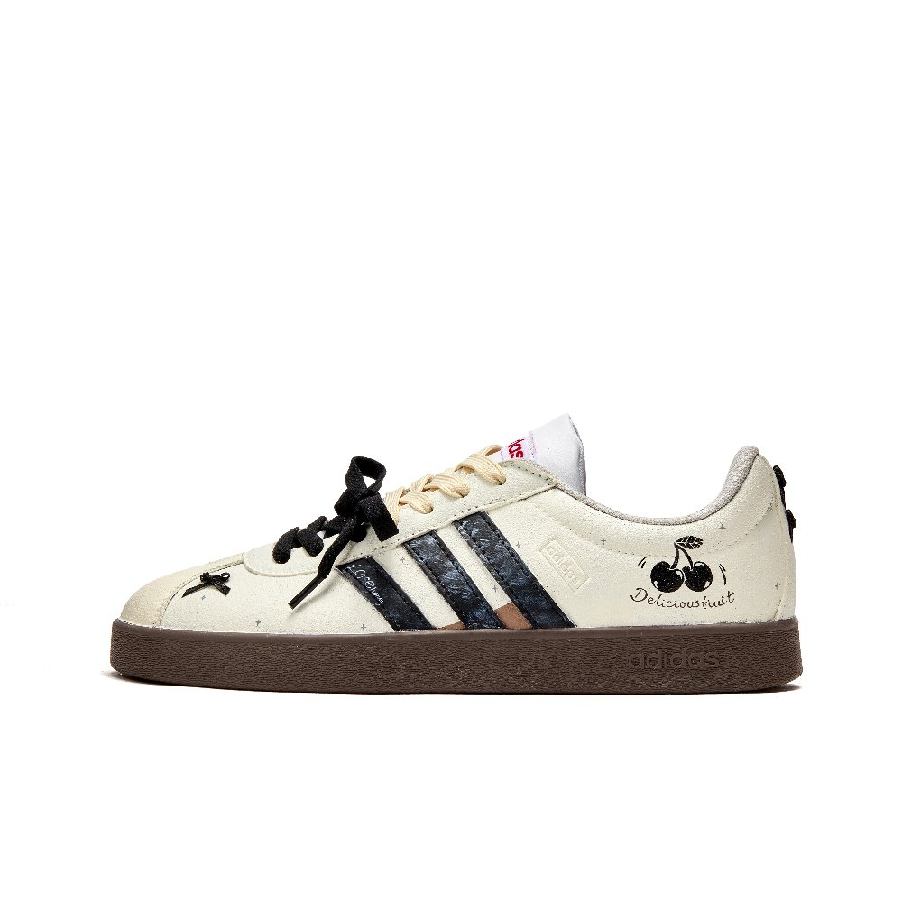 Adidas Neo VL Court 2.0 Slip-Resistant Cushioning Wear-Resistant Low-Top Skateboard Shoes Unisex Beige Black