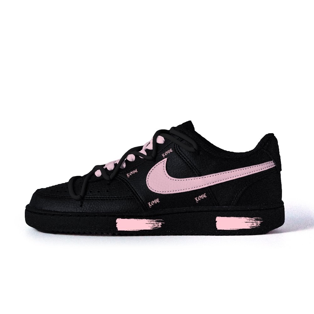 Nike Anti Slip Wear Resistant Low Top Skateboard Shoes Unisex Black