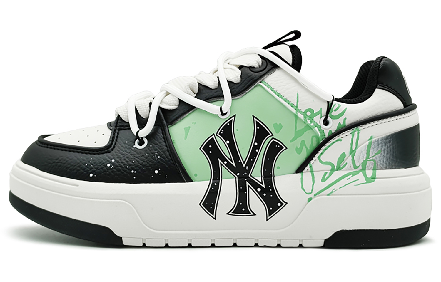 MLB Chunky Liner EIGHT% Her Power Abrasion Resistant Low top Skateboard Shoes Unisex Green