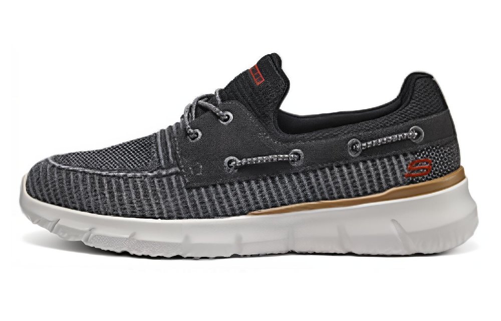 Skechers Cushioning, Wear Resistant Low Top Casual Shoes Men's Gray Black