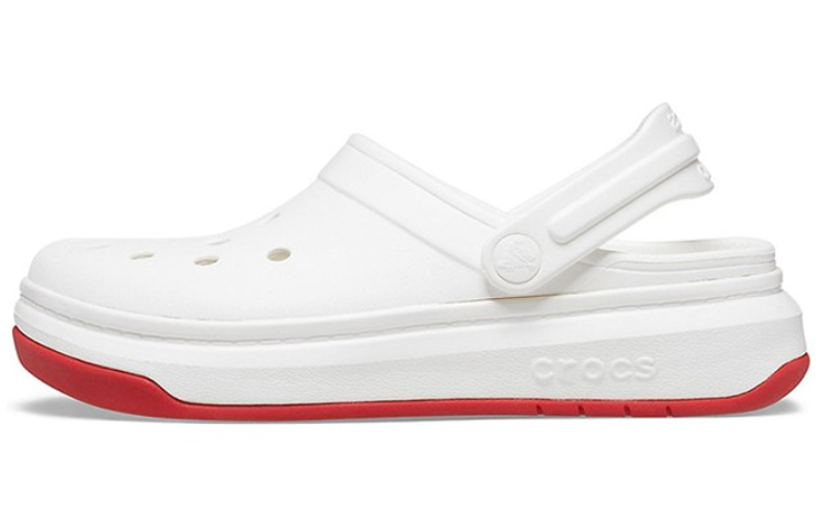 Crocs band Full Force Thick Sole Sandals White Red Unisex
