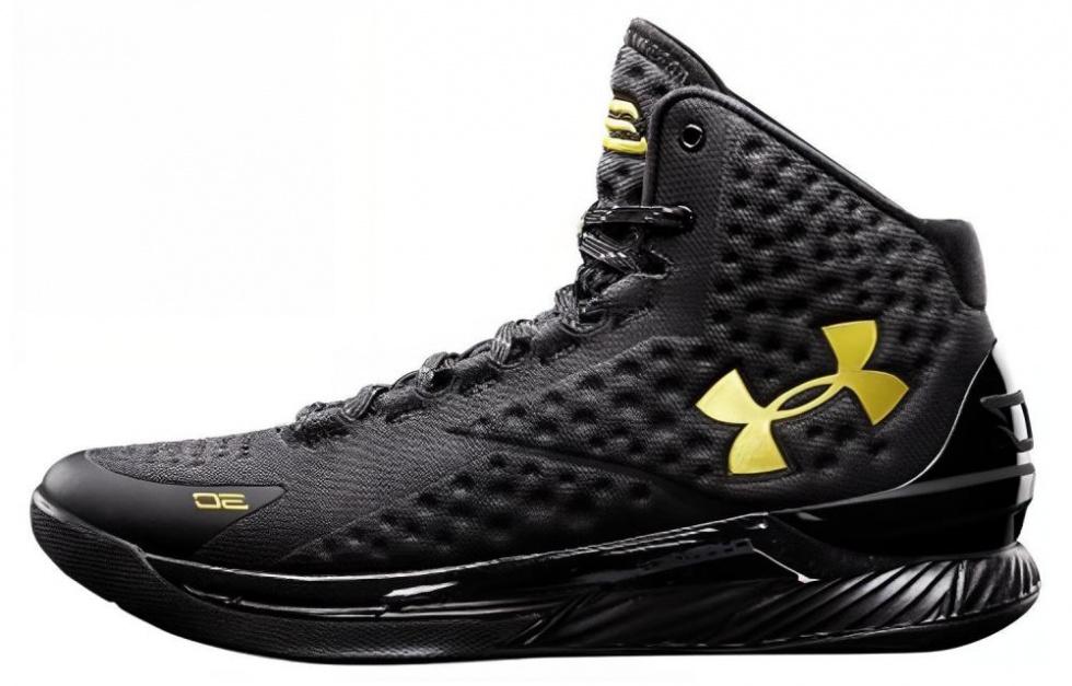 Under Armour Ua Curry 1 Black And Gold Banner