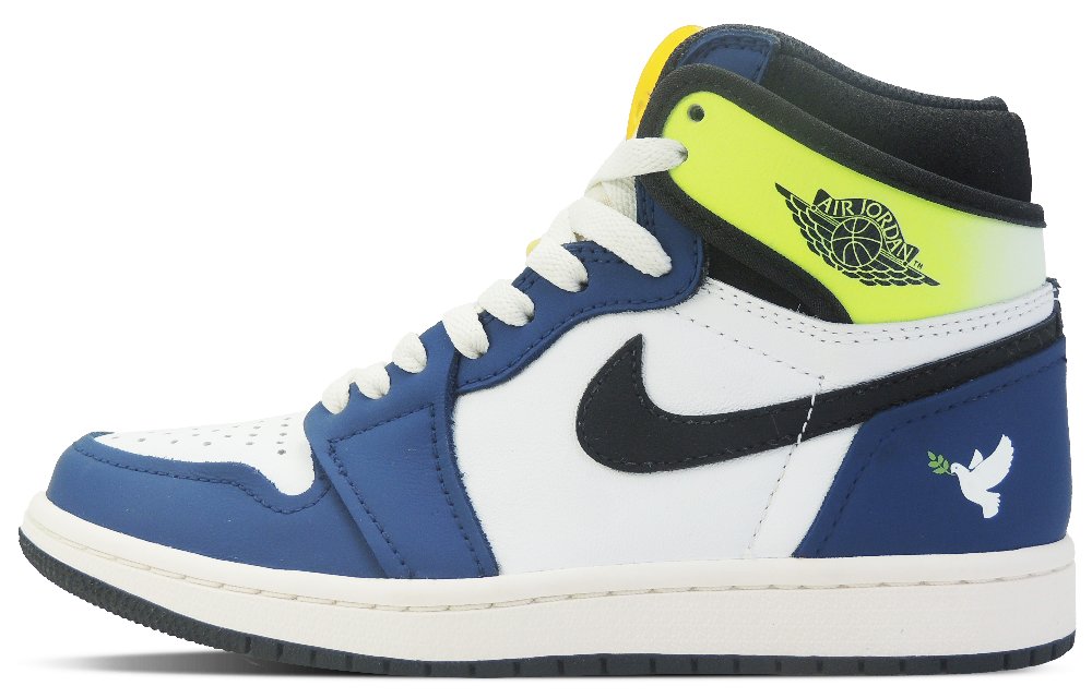 Jordan Air Jordan 1 Wear-Resistant Waterproof And Breathable High-Top Vintage Basketball Shoes Unisex Blue White
