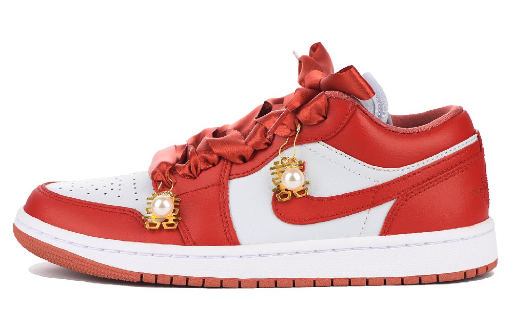 Jordan Air Jordan 1 Low-Top Vintage Basketball Shoes Unisex Red White