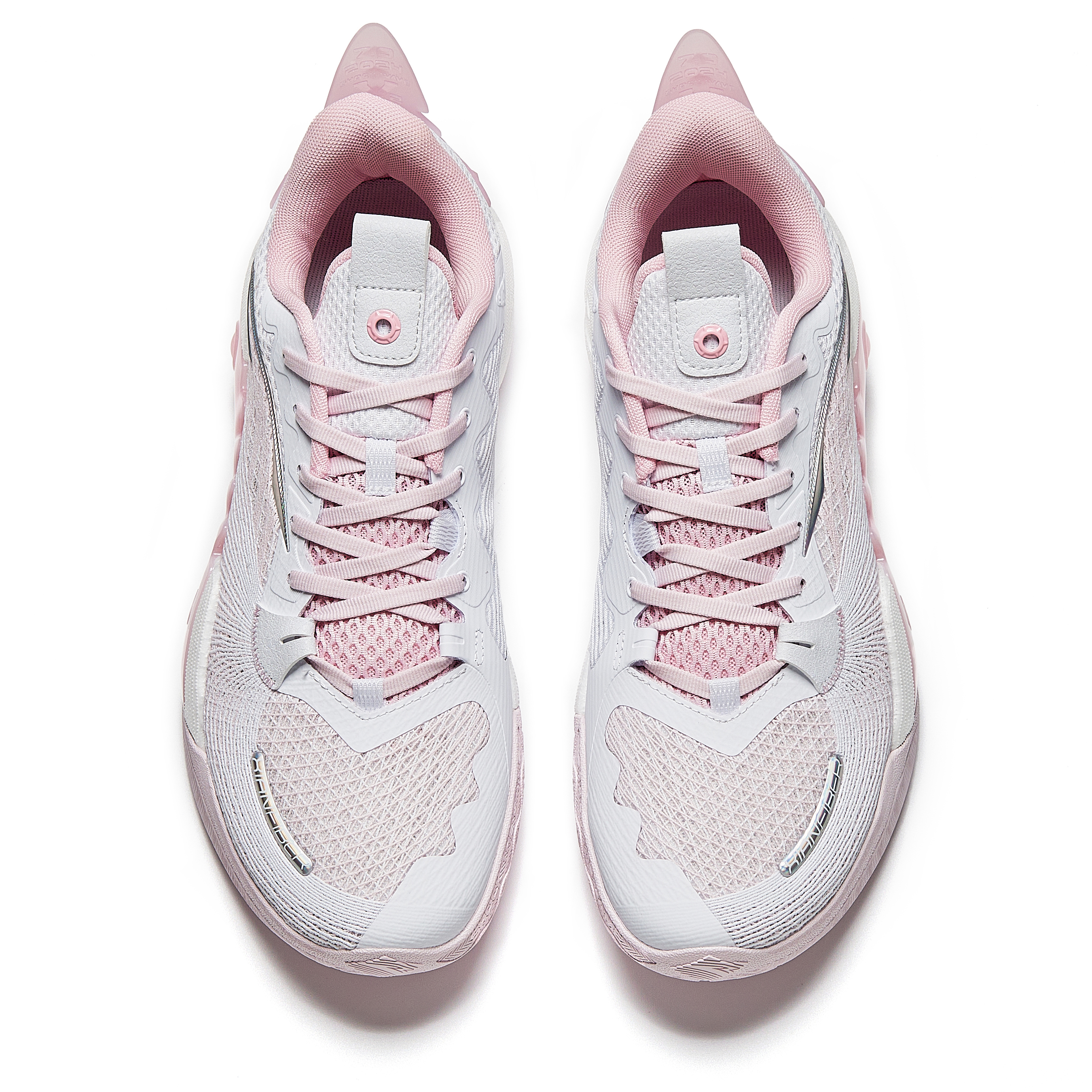 Anta Frenzy 5team V2 Cushioning Wear-Resistant Low-Top Basketball Shoes Men's White Pink