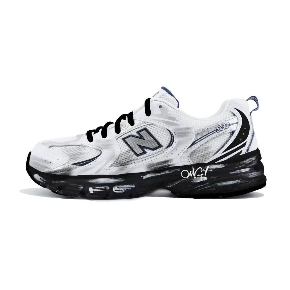 New Balance NB 530 Abrasion Resistant Low Top Casual Running Shoes Unisex White Silver Black