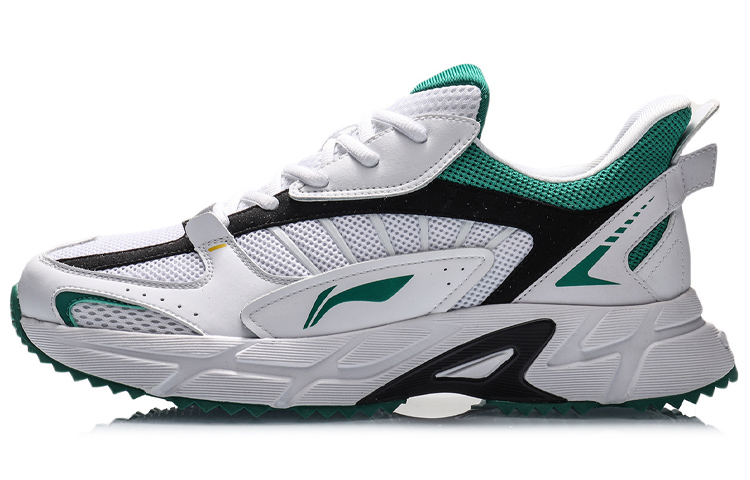 LiNing Shock Absorbers With Slip Resistant Features Low Top Running Shoes Men's White Green