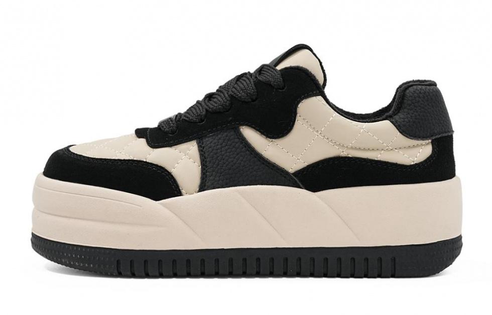 EBLAN Low Top Skateboard Shoes Women's Beige Black