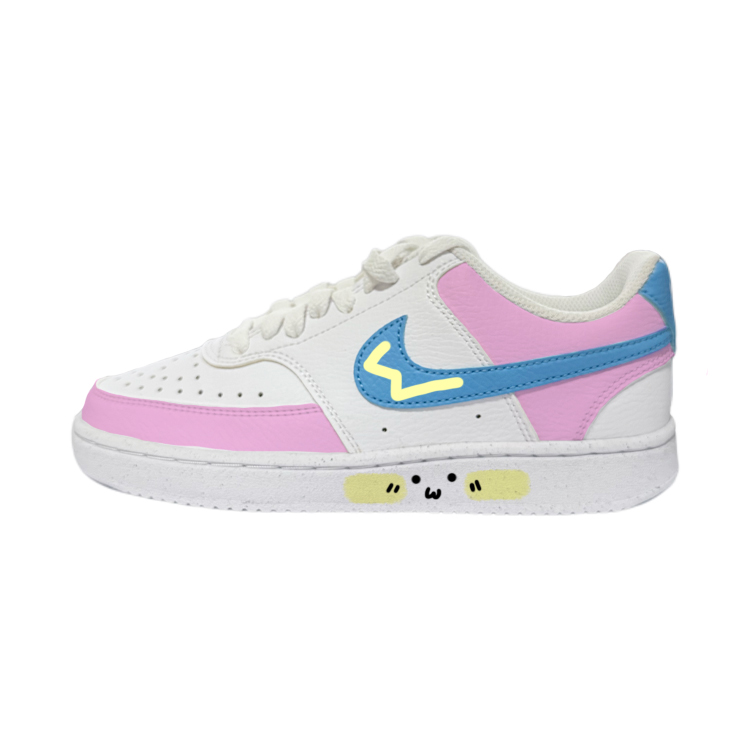Nike Court Vision 1 Low Next Nature Cute Low top Skateboard Shoes Women's White Blue Pink