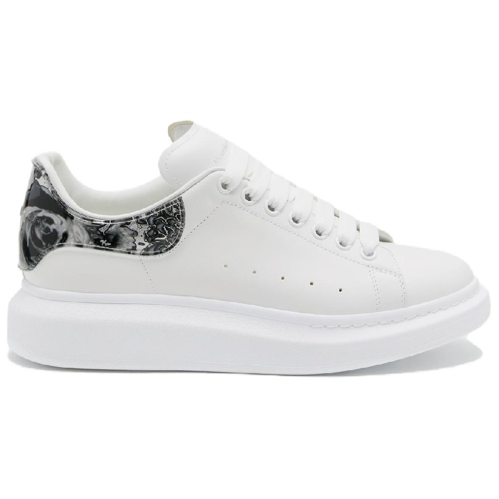 Alexander McQueen Low Top Skateboard Shoes Men's White Silver Black