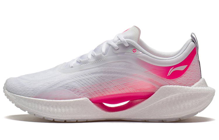 LiNing Super Light 19 Cushioned Slip-Resistant Running Shoes Women's White Pink