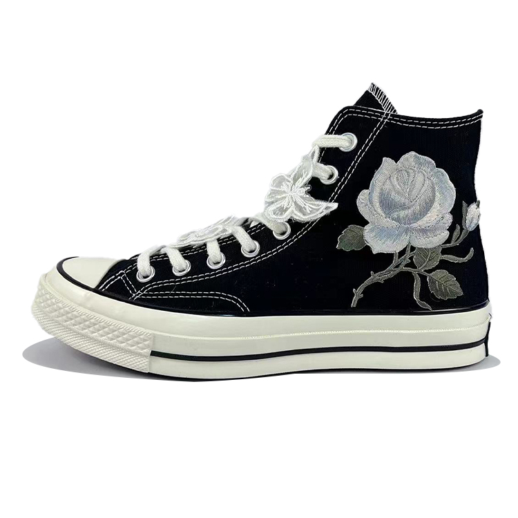 Converse 1970s Anti-Slip Wear-Resistant High-Top Canvas Shoes Unisex Black White