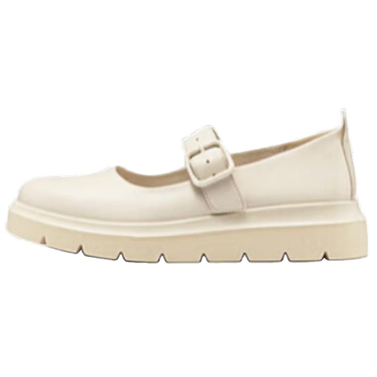 Ecco Platform Mary Jane Shoes 4.5cm Women's White