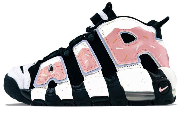Nike Air More Uptempo Mid-Top Vintage Basketball Shoes GS Leather Red