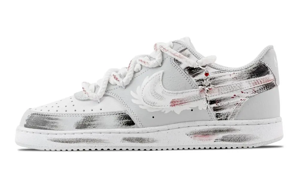 Nike Court Vision Cross Landscape Abrasion Resistant Low top Skateboard Shoes Men's Light Gray