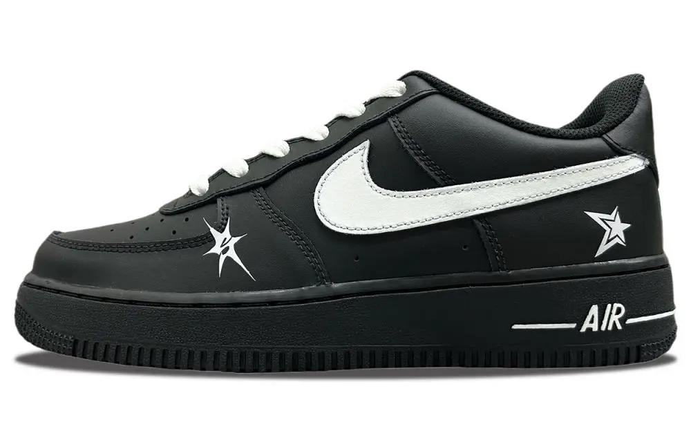 Nike Air Force 1 Cushioning, Wear Resistant Low top Skateboard Shoes Unisex Black