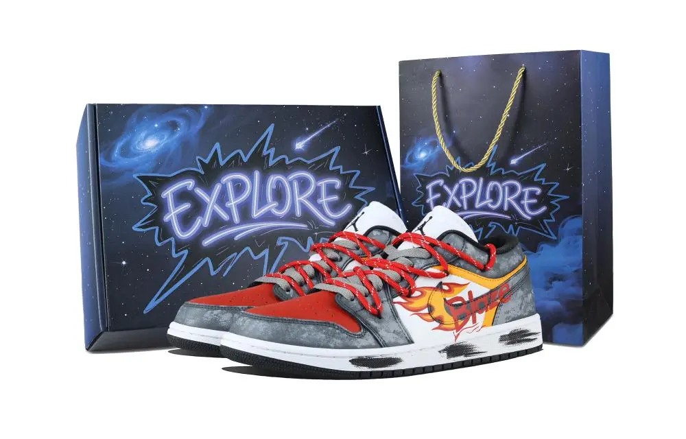 Jordan Air Jordan 1 Blaze Blazing Shoe Low top Skateboard Shoes Unisex Red Gray