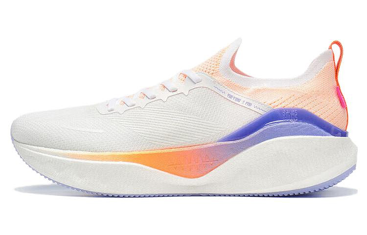 LiNing YueYing 3.0 Pro Abrasion Resistant Breathable Low top Marathon Running Shoes Men's White Orange Purple