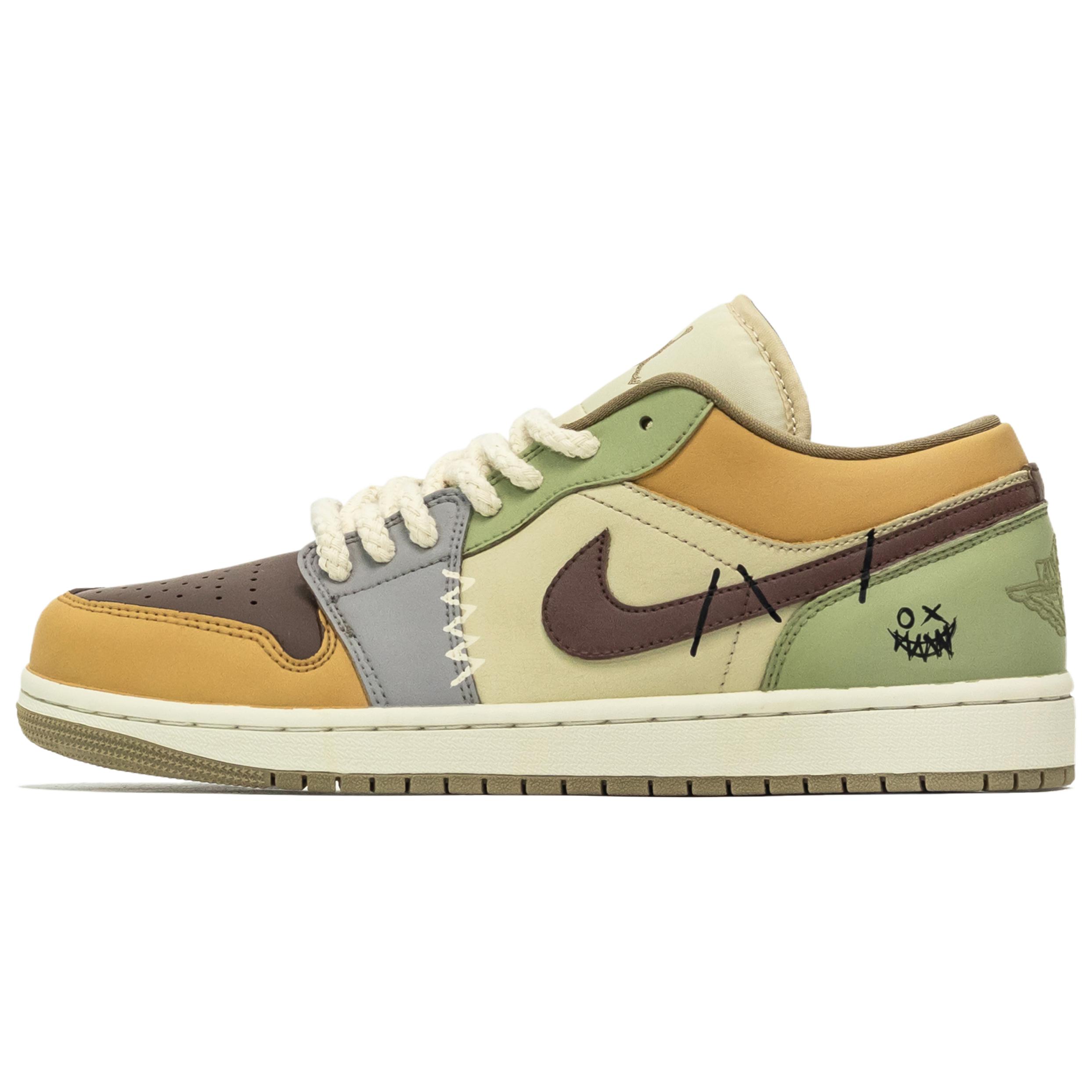 Jordan Air Jordan 1 Fantasia, Magic Doll Abrasion Resistant Low top Vintage Basketball Shoes Unisex Brown