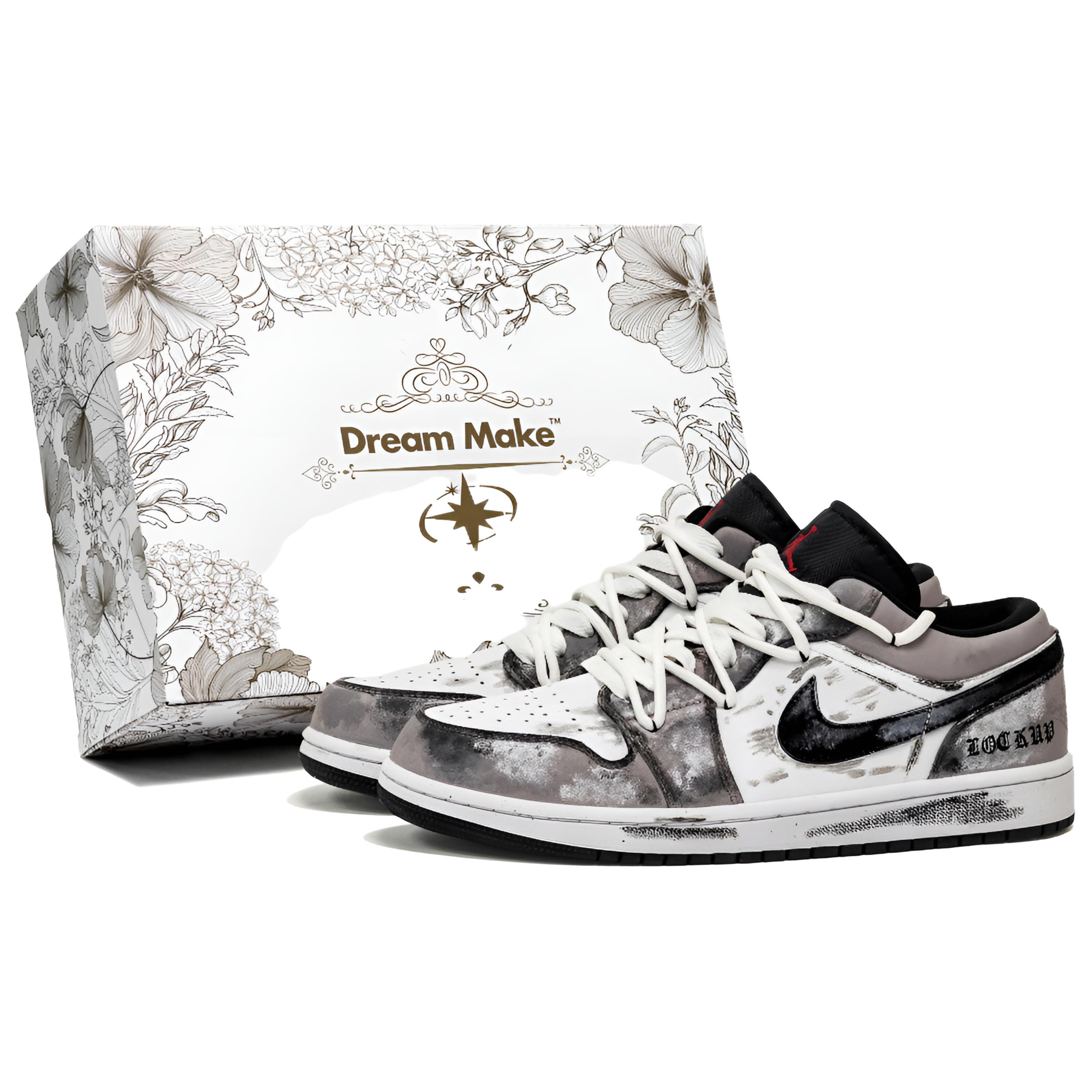 Jordan Air Jordan 1 Doomsday Ruins Cushioning Low top Vintage Basketball Shoes Unisex Gray Brown