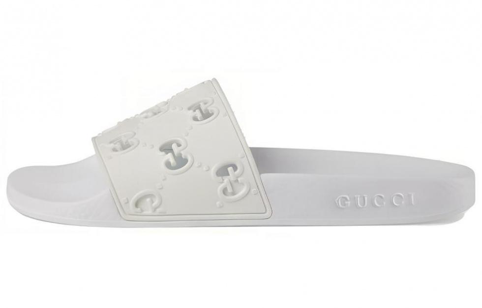 GUCCI Women's Rubber Gg Slide 'White' Women's