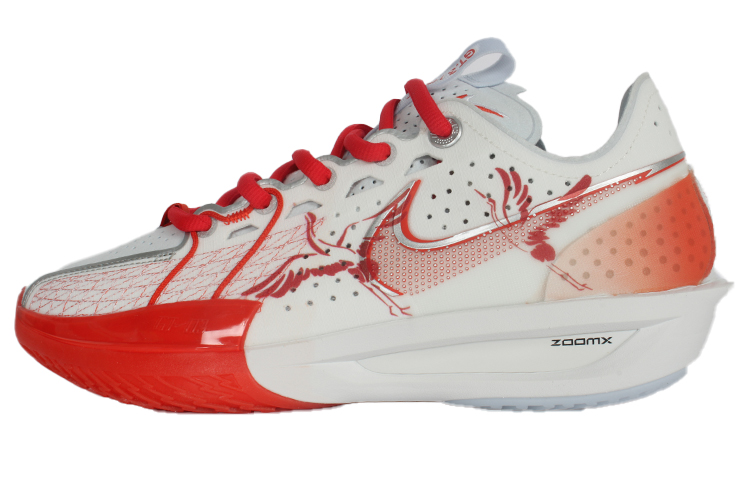 Nike Air Zoom G.T. Cut 3 Anti Slip Wear Resistant Low Top Basketball Shoes Unisex White Red