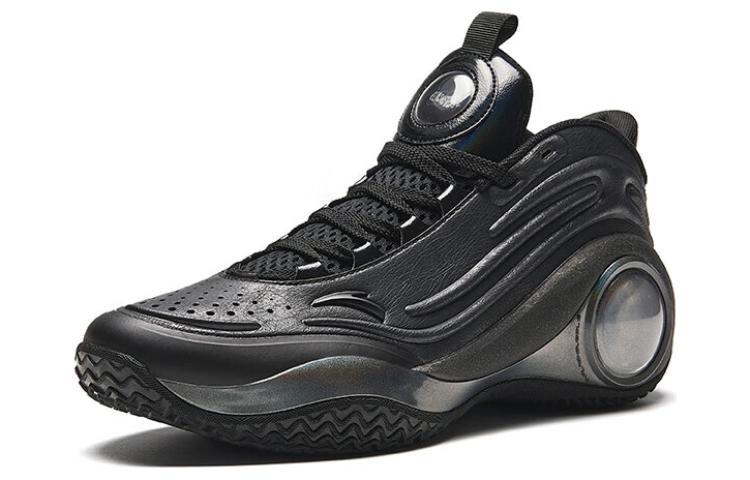 Anta Cement Bubble 4.0 Anti Slip Wear Resistant Mid Top Basketball Shoes Men's Pull Tab Black