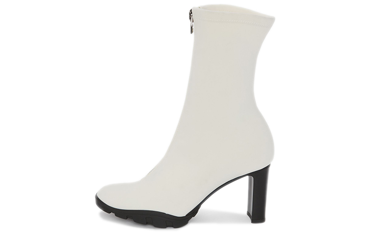 Alexander McQueen Zip Up Ankle Boots Ivory Women's