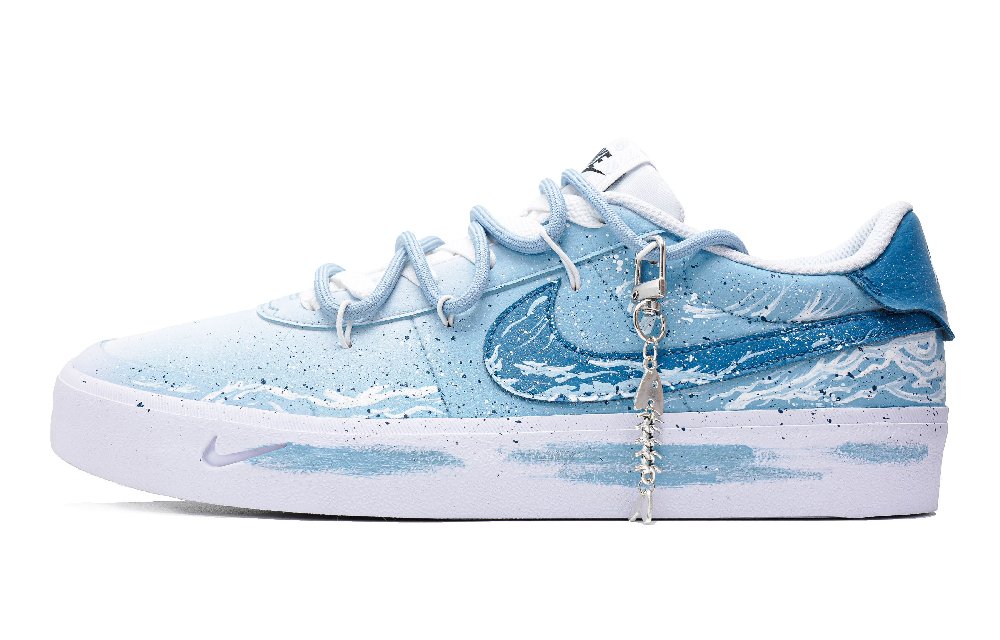 Nike Court Shot Skateboard Shoes Unisex Low Top White/Blue
