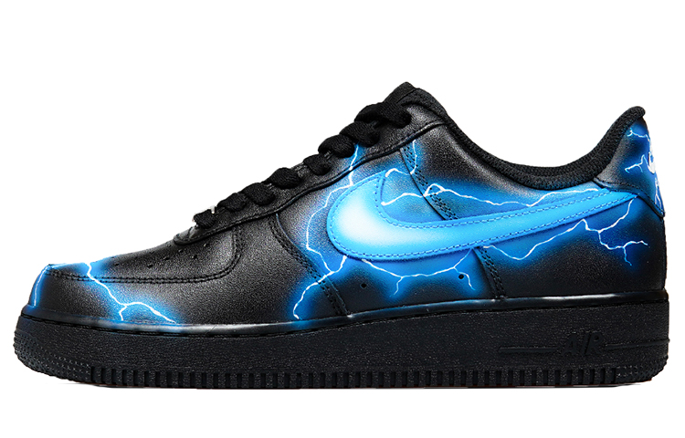 Nike Air Force 1 Air Force 1 Anti-Slip Wear-Resistant Low-Top Skateboard Shoes GS Black Blue