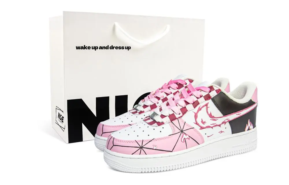 Nike Air Force 1 Abrasion Resistant Low Top Skateboard Shoes Unisex Pink