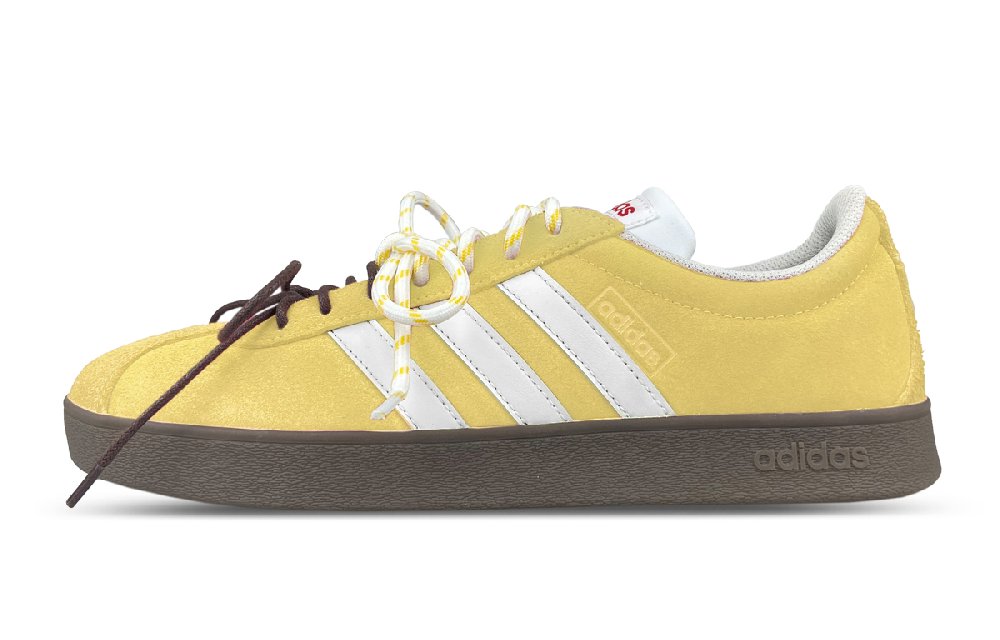 Adidas Neo VL Court 2.0 Low Top Skateboard Shoes Unisex Yellow White