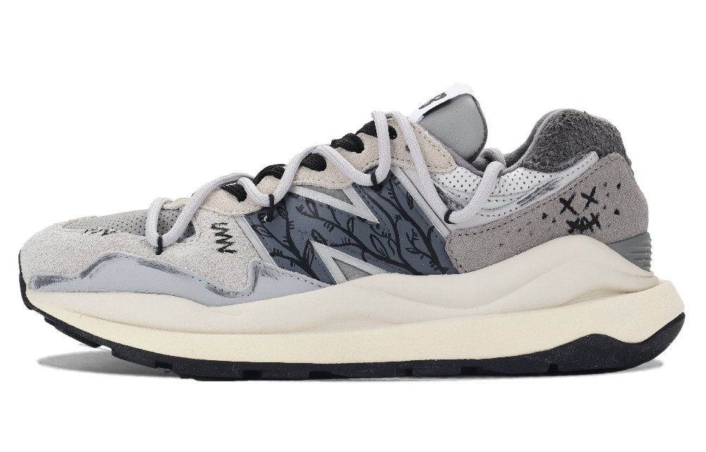 New Balance NB 574+ Cushioning, Slip Resistant, Moisture Wicking Low Top Casual Running Shoes Unisex Gray White
