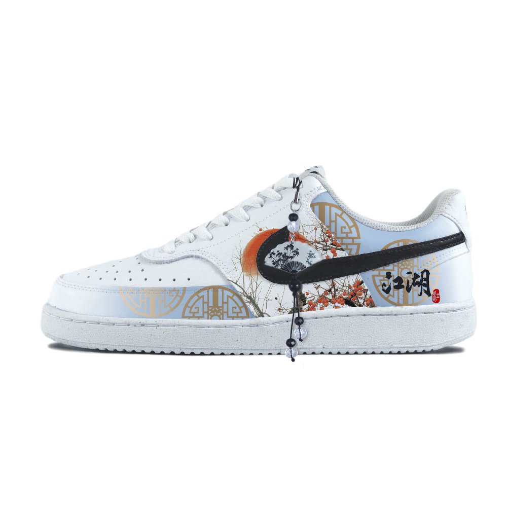 Nike Court Vision 1 Abrasion Resistant Low Top Skateboard Shoes Unisex White