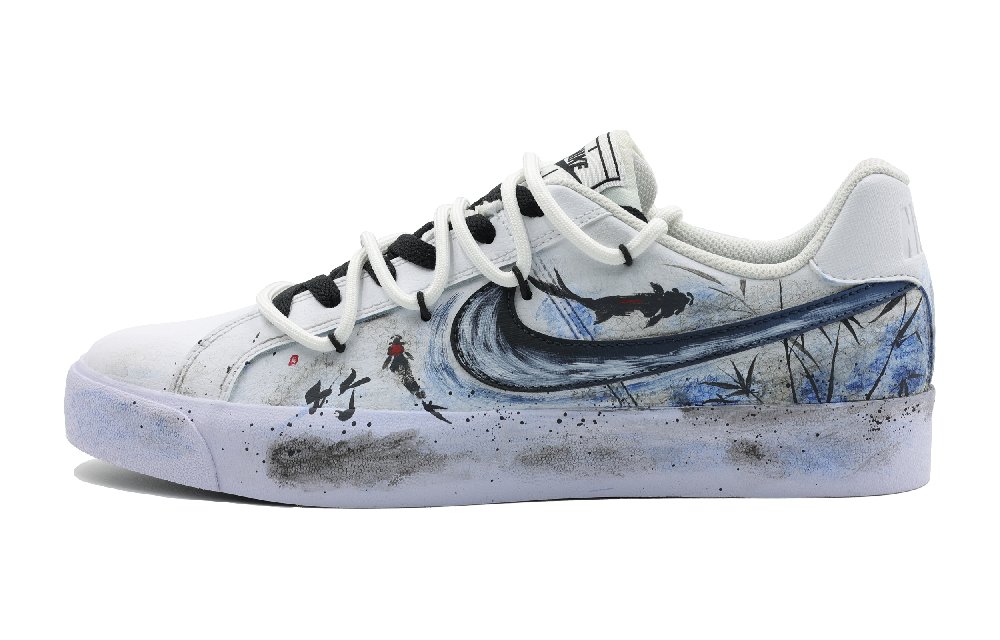 Nike Court Royale Wear-Resistant Low-Top Skateboard Shoes Unisex Blue White