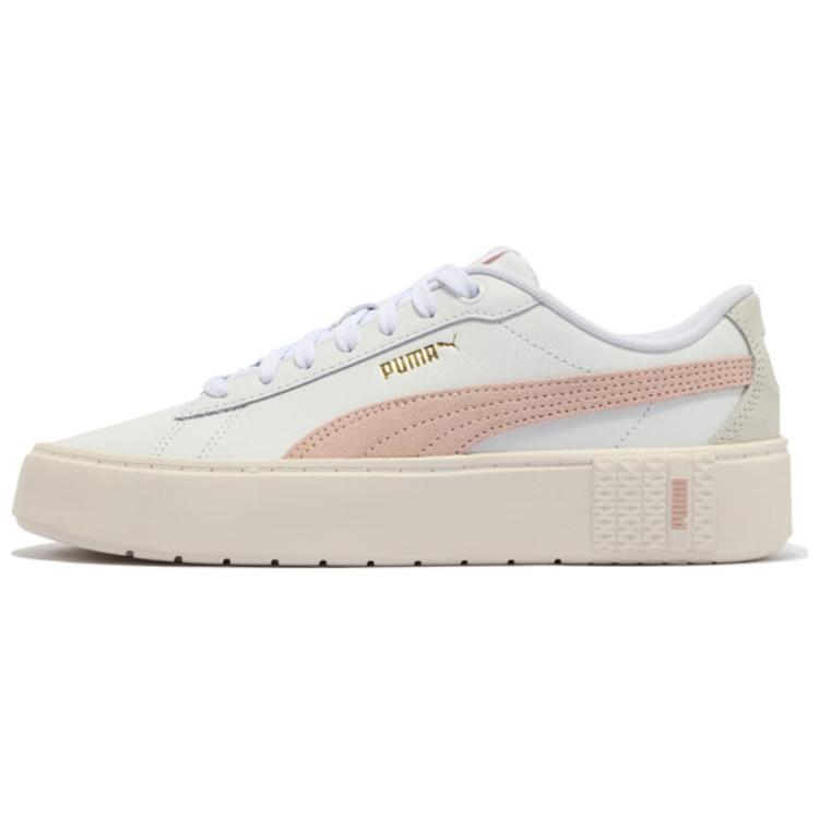 PUMA Smash Platform Low Top Skateboard Shoes Women's White Pink