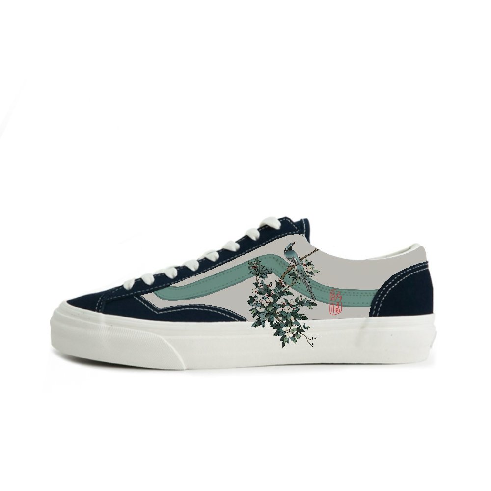 Vans Style 36 Suede Anti Slip Wear Resistant Low Top Skateboard Shoes Unisex Blue Green