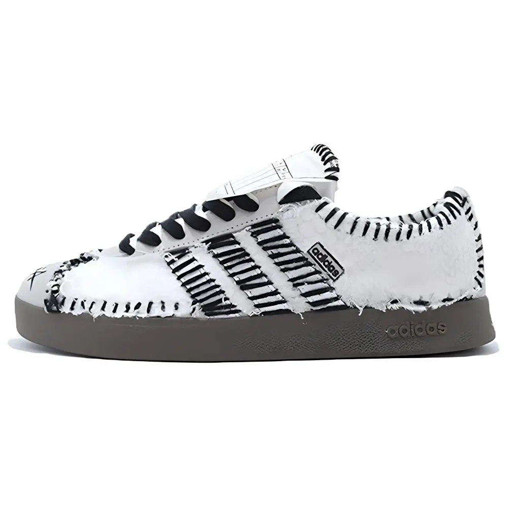 Adidas VL COURT 2.0 Abrasion Resistant Low Top Skateboard Shoes Unisex Black