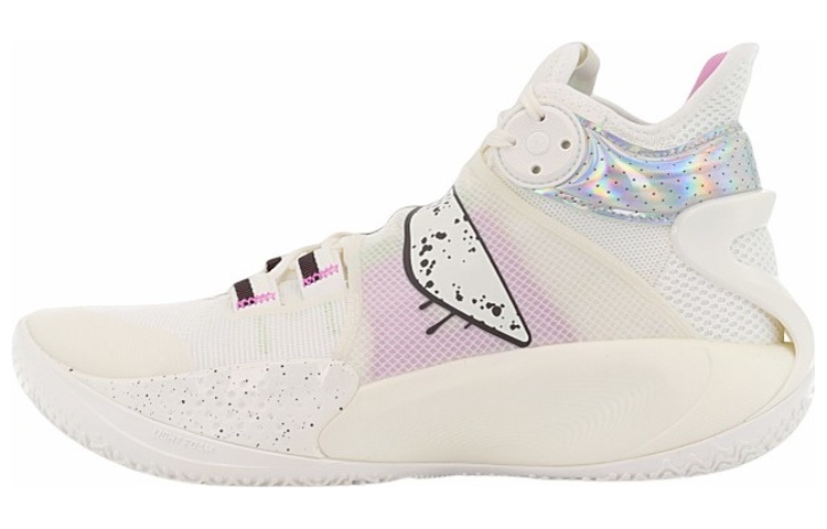 LiNing SONIC 9 Cushioning Anti-Slip And Wear-Resistant Coverage Support Mid-Top Basketball Shoes Men's White