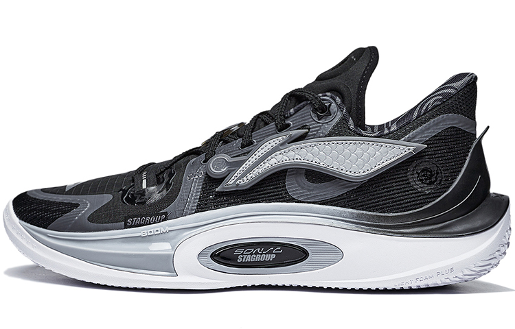 LINING Sonic 11 STA Basketball Shoes Men's Low top Black/Shadow Gray