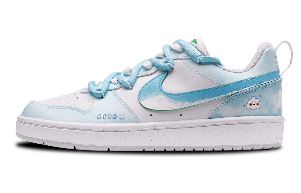 Nike Court Borough Low Anti-Slip Wear-Resistant Low-Top Skateboard Shoes GS Blue White