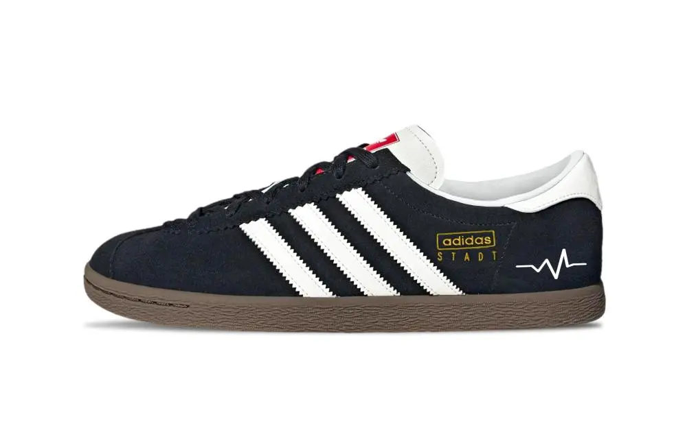 Adidas Originals Stadt Black Warrior Abrasion Resistant Low top German Army Trainers Unisex Black White